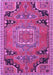 Machine Washable Medallion Purple Traditional Area Rugs, wshtr1095pur