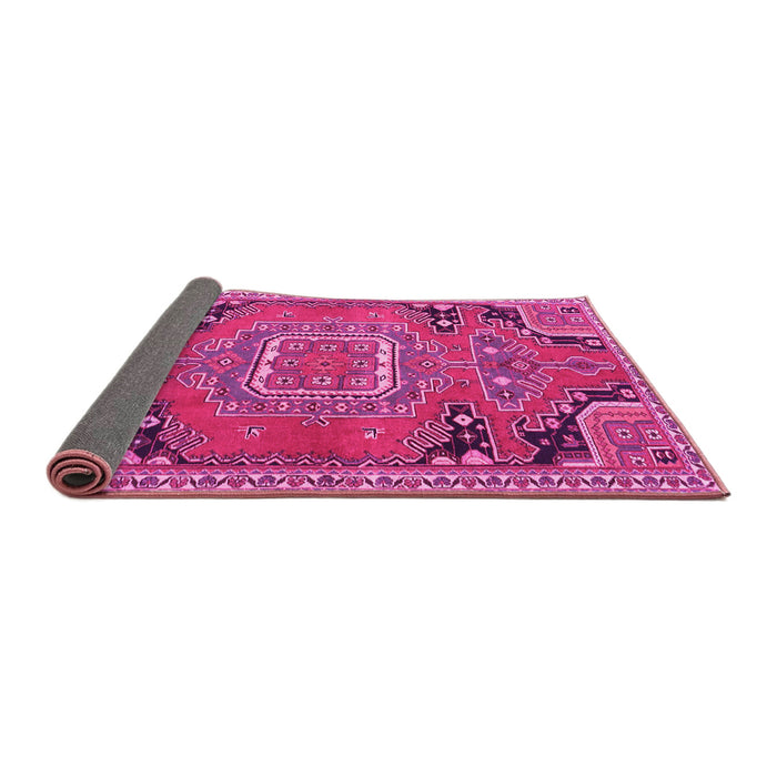 Sideview of Medallion Pink Traditional Rug, tr1095pnk