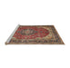 Sideview of Machine Washable Traditional Saffron Red Rug, wshtr1096