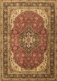 Medallion Brown Traditional Rug, tr1096brn