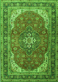 Medallion Green Traditional Rug, tr1096grn