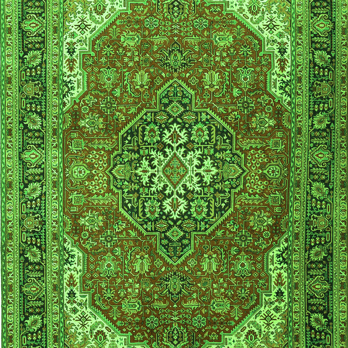 Medallion Green Traditional Rug, tr1096grn