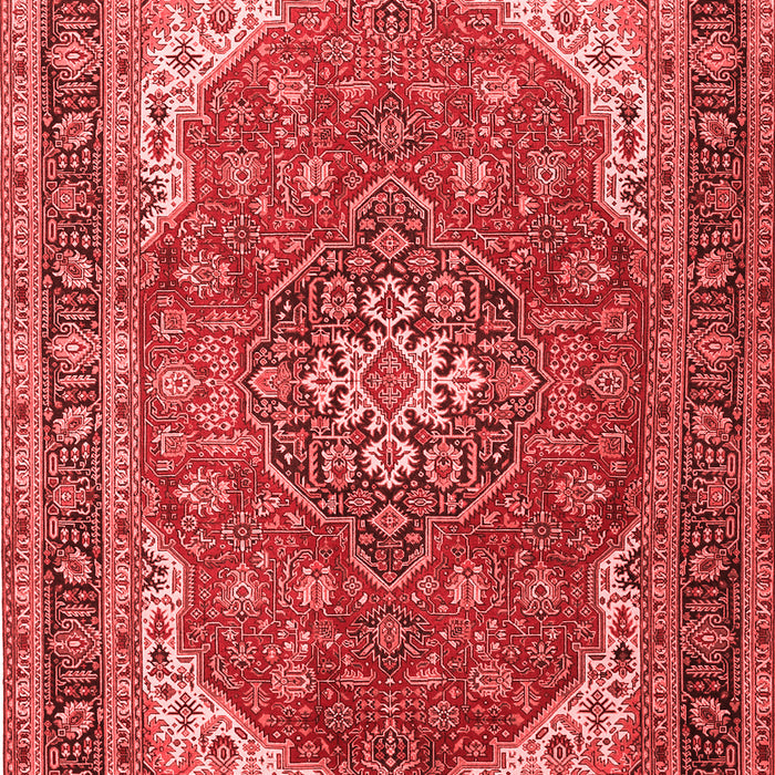 Machine Washable Medallion Red Traditional Rug, wshtr1096red