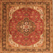 Serging Thickness of Medallion Orange Traditional Rug, tr1096org