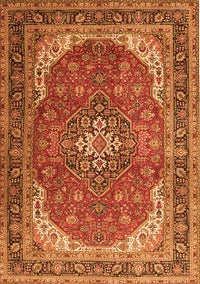 Medallion Orange Traditional Rug, tr1096org