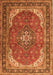 Medallion Orange Traditional Rug, tr1096org