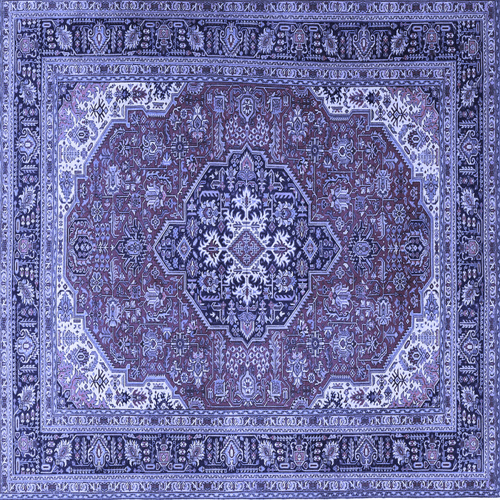 Square Medallion Blue Traditional Rug, tr1096blu