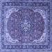 Square Medallion Blue Traditional Rug, tr1096blu