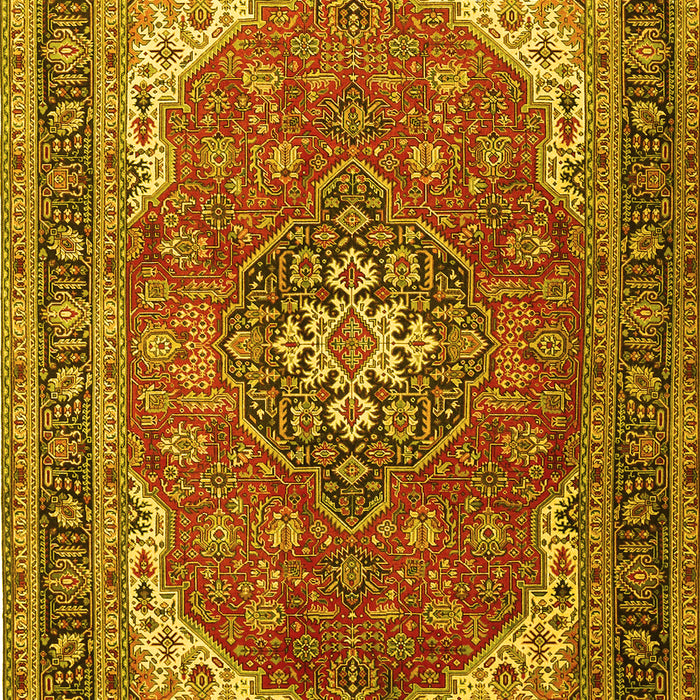 Medallion Yellow Traditional Rug, tr1096yw