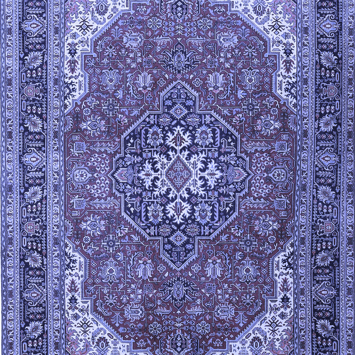Machine Washable Medallion Blue Traditional Rug, wshtr1096blu