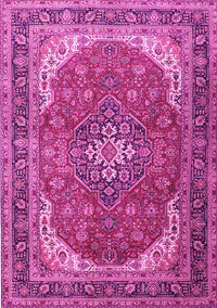 Medallion Pink Traditional Rug, tr1096pnk