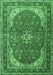 Machine Washable Medallion Emerald Green Traditional Area Rugs, wshtr1096emgrn