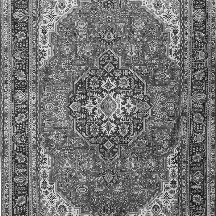 Serging Thickness of Machine Washable Medallion Gray Traditional Rug, wshtr1096gry