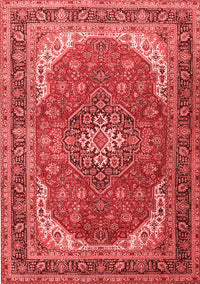 Medallion Red Traditional Rug, tr1096red