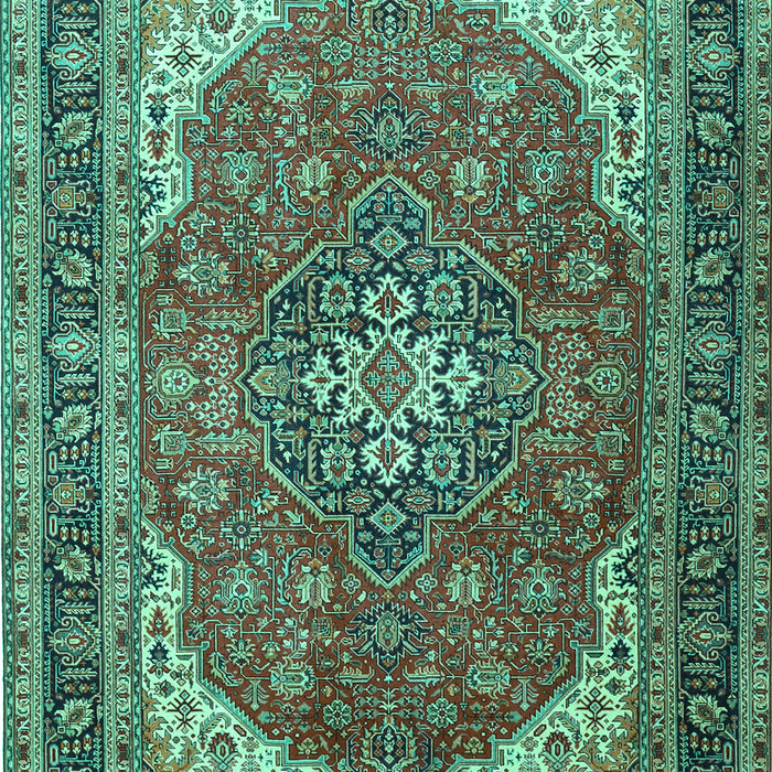 Medallion Turquoise Traditional Rug, tr1096turq