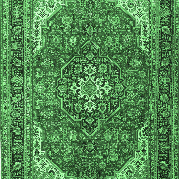 Medallion Emerald Green Traditional Rug, tr1096emgrn