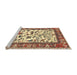 Sideview of Machine Washable Traditional Brown Gold Rug, wshtr1097