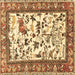 Square Animal Brown Traditional Rug, tr1097brn