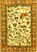 Machine Washable Animal Yellow Traditional Rug, wshtr1097yw