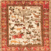 Serging Thickness of Animal Orange Traditional Rug, tr1097org