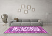 Machine Washable Animal Purple Traditional Area Rugs in a Living Room, wshtr1097pur