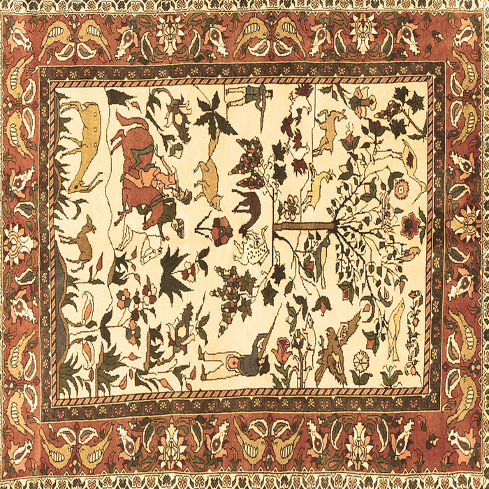 Square Machine Washable Animal Brown Traditional Rug, wshtr1097brn