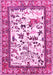 Machine Washable Animal Pink Traditional Rug, wshtr1097pnk