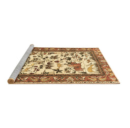 Sideview of Machine Washable Animal Brown Traditional Rug, wshtr1097brn