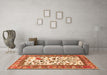 Machine Washable Animal Orange Traditional Area Rugs in a Living Room, wshtr1097org