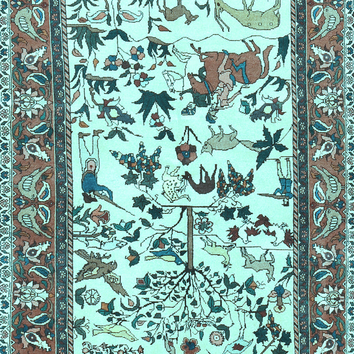 Machine Washable Animal Light Blue Traditional Rug, wshtr1097lblu