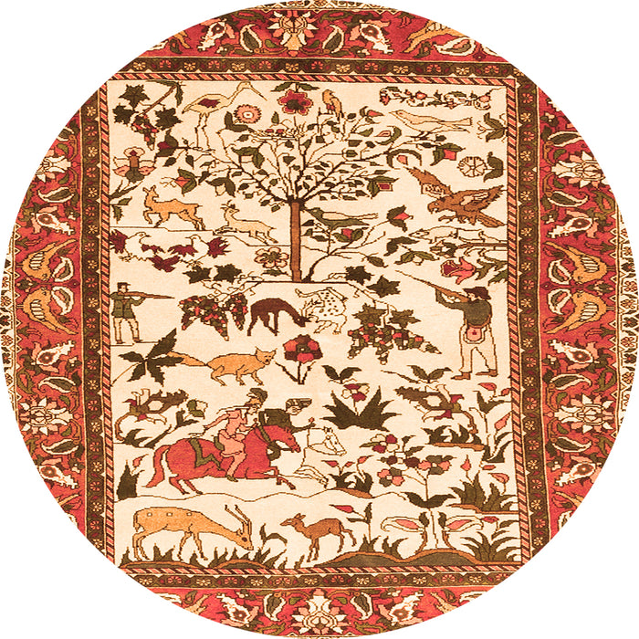 Square Animal Orange Traditional Rug, tr1097org
