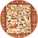 Square Animal Orange Traditional Rug, tr1097org