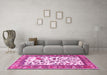 Machine Washable Animal Pink Traditional Rug in a Living Room, wshtr1097pnk