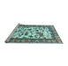 Sideview of Machine Washable Animal Light Blue Traditional Rug, wshtr1097lblu