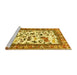 Sideview of Machine Washable Animal Yellow Traditional Rug, wshtr1097yw