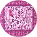 Round Animal Pink Traditional Rug, tr1097pnk