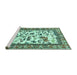 Sideview of Machine Washable Animal Turquoise Traditional Area Rugs, wshtr1097turq