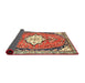 Sideview of Traditional Fire Brick Red Medallion Rug, tr1098