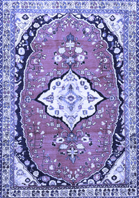 Medallion Blue Traditional Rug, tr1098blu