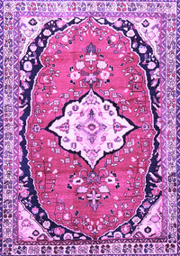 Medallion Purple Traditional Rug, tr1098pur