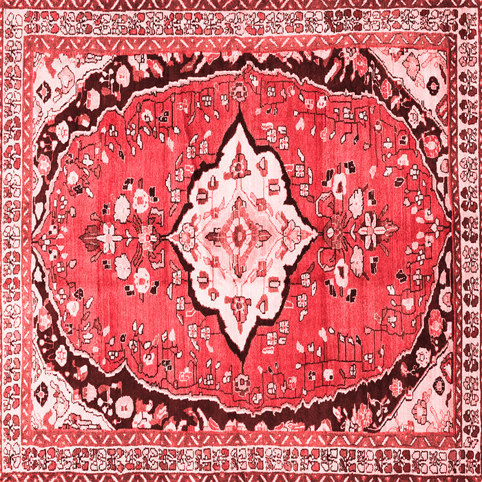 Machine Washable Medallion Red Traditional Rug, wshtr1098red