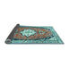 Sideview of Medallion Light Blue Traditional Rug, tr1098lblu