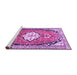 Sideview of Machine Washable Medallion Purple Traditional Area Rugs, wshtr1098pur