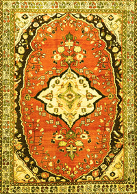 Medallion Yellow Traditional Rug, tr1098yw