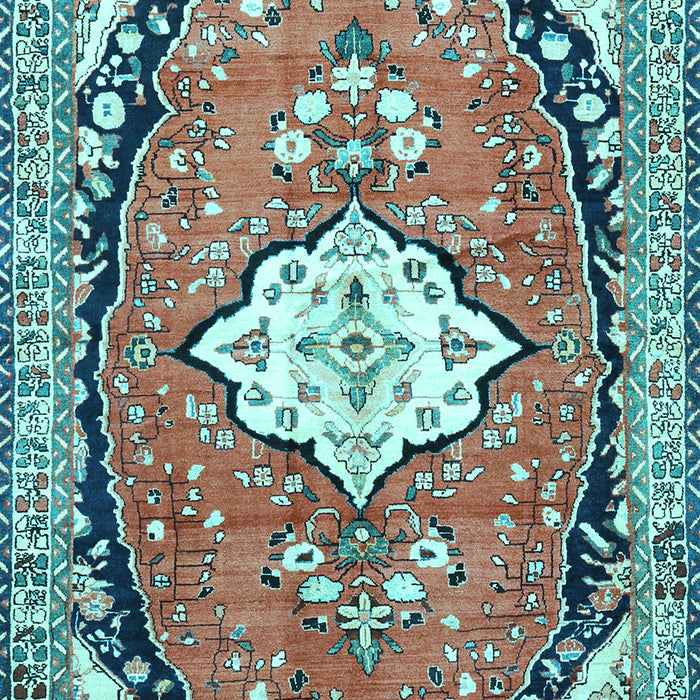 Medallion Light Blue Traditional Rug, tr1098lblu