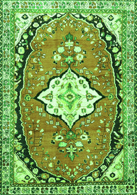 Medallion Green Traditional Rug, tr1098grn