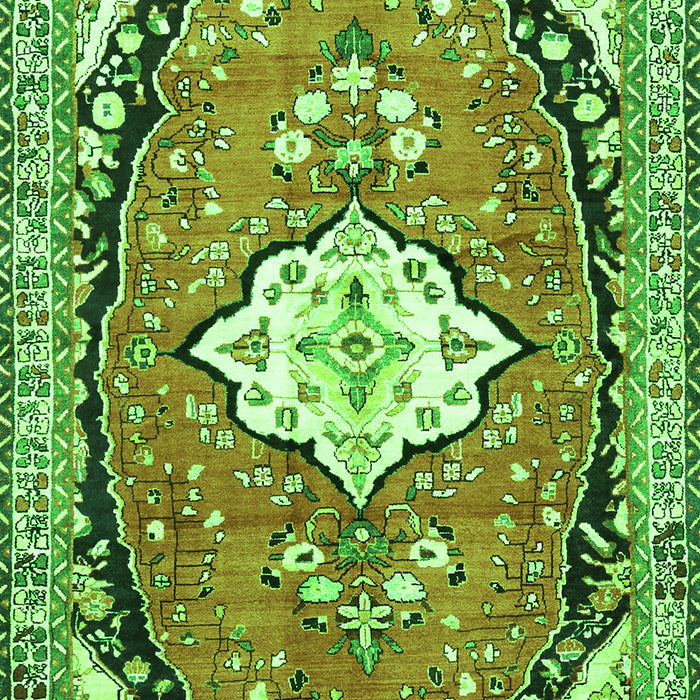 Medallion Green Traditional Rug, tr1098grn