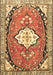 Machine Washable Medallion Brown Traditional Rug, wshtr1098brn