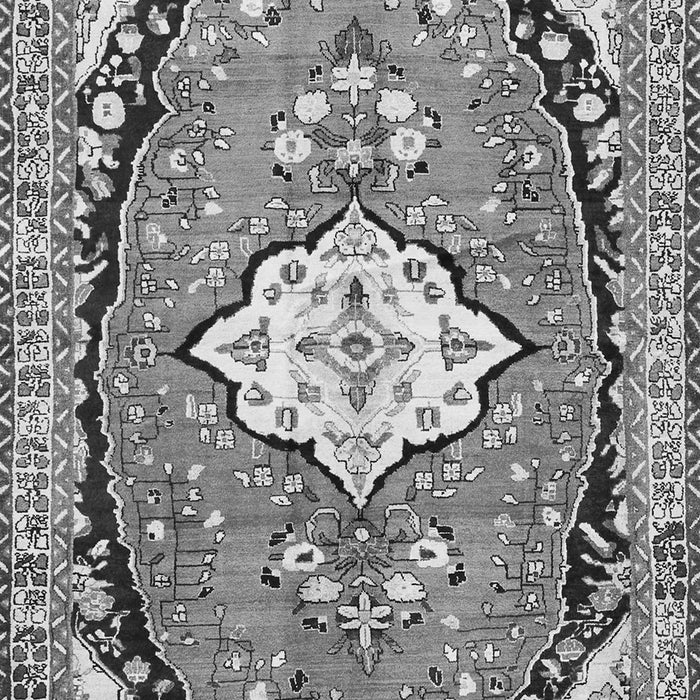 Serging Thickness of Machine Washable Medallion Gray Traditional Rug, wshtr1098gry