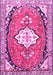 Machine Washable Medallion Pink Traditional Rug, wshtr1098pnk